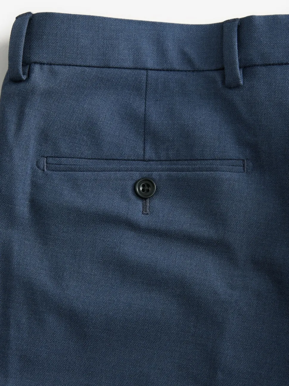 Navy Blue Slim Fit Elasticated Waist Motionflex Stretch Smart Trousers