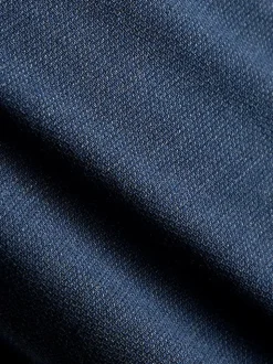 Navy Blue Slim Fit Elasticated Waist Motionflex Stretch Smart Trousers