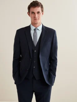 Navy Blue Slim Fit Essential Suit Jacket