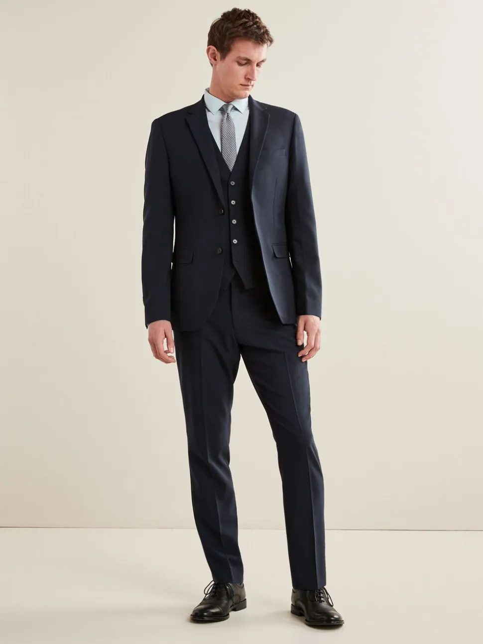 Navy Blue Slim Fit Essential Suit Trousers