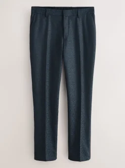 Navy Blue Slim Fit Jacquard Pattern Tuxedo Suit Trousers