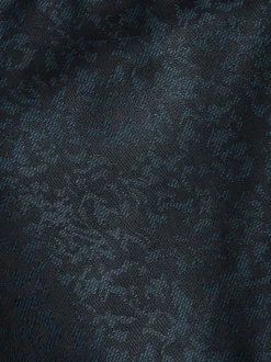 Navy Blue Slim Fit Jacquard Pattern Tuxedo Suit Trousers