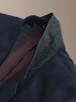 Navy Blue Slim Fit Signature Nova Fides 100% Italian Wool Suit Jacket