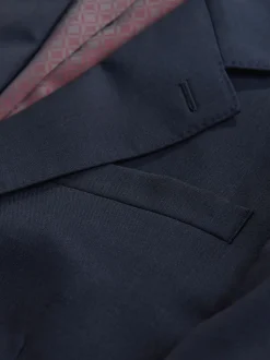 Navy Blue Slim Fit Signature Nova Fides 100% Italian Wool Suit Jacket