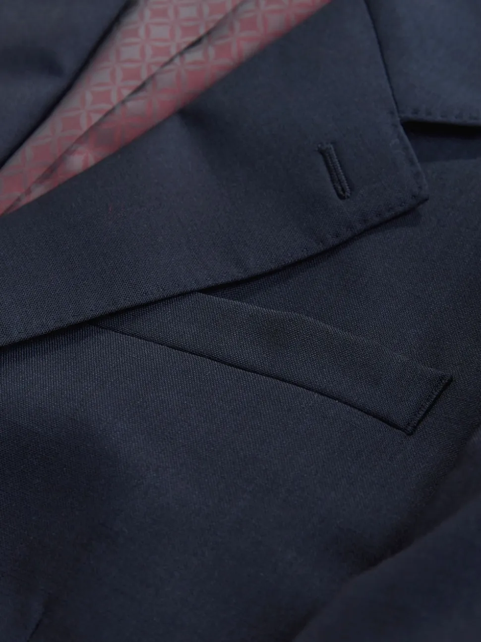 Navy Blue Slim Fit Signature Nova Fides 100% Italian Wool Suit Jacket