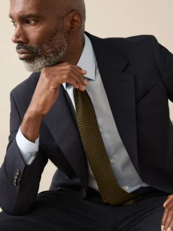 Navy Blue Slim Fit Signature Nova Fides 100% Italian Wool Suit Jacket