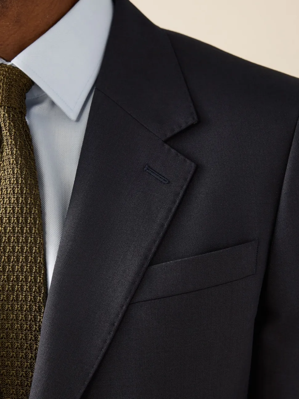 Navy Blue Slim Fit Signature Nova Fides 100% Italian Wool Suit Jacket