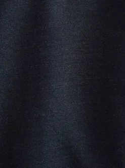 Navy Blue Slim Fit Signature 100% Wool Trousers With Motion Flex Waistband