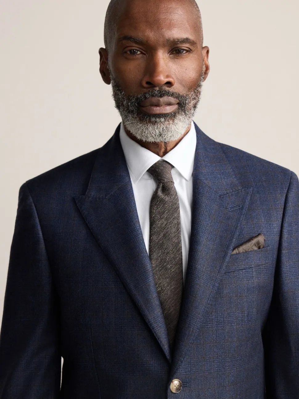 Navy Blue Slim Fit Signature Marzotto 100% Italian Wool Check Suit Jacket
