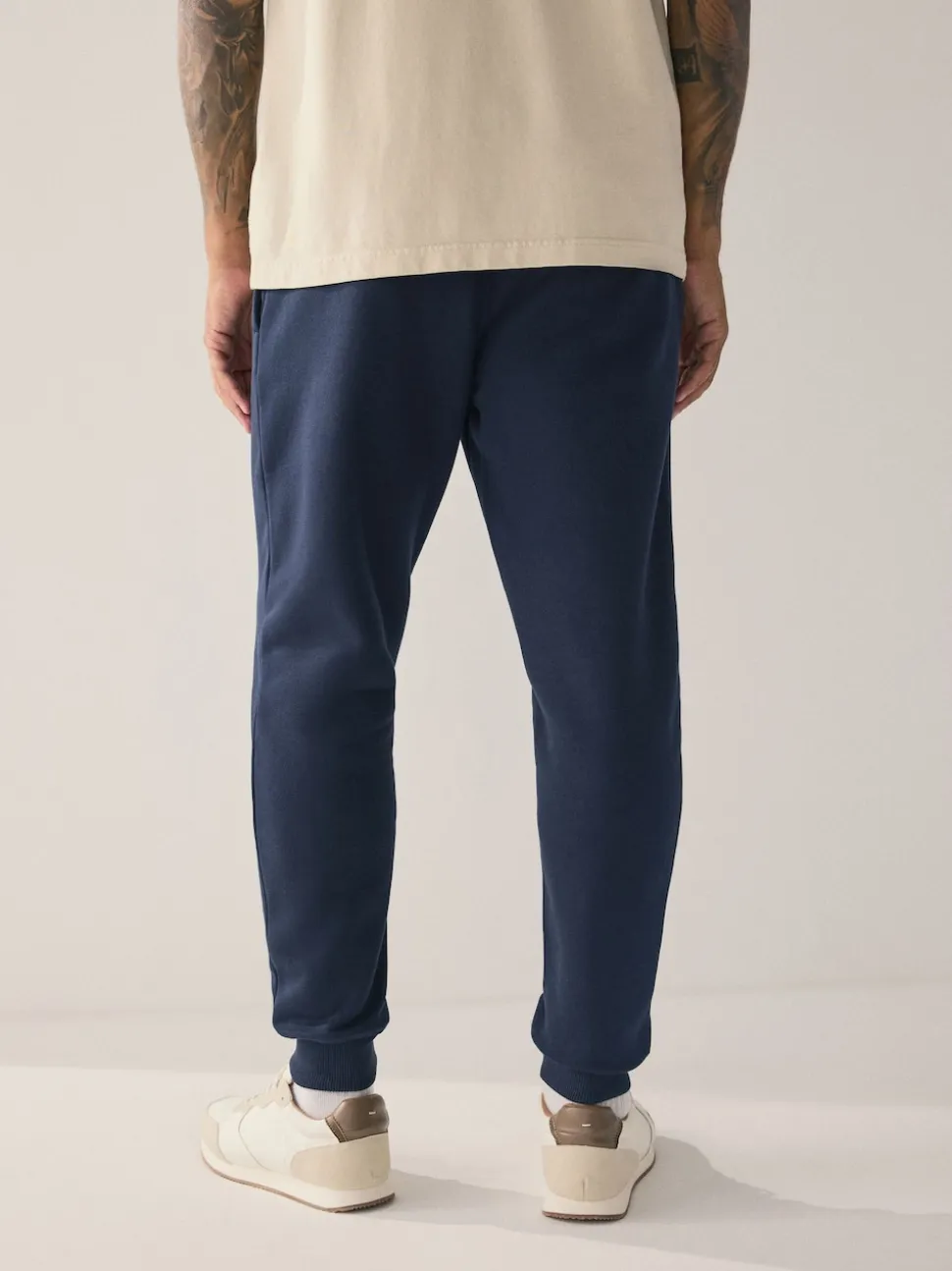 Navy Blue Slim Fit Slim Fit Brushback Heavyweight Joggers