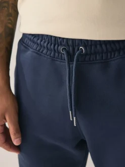 Navy Blue Slim Fit Slim Fit Brushback Heavyweight Joggers
