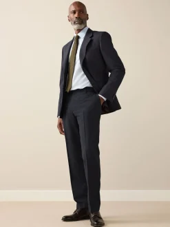 Navy Blue Slim Fit Slim Fit Signature Nova Fides 100% Italian Wool Suit Trousers