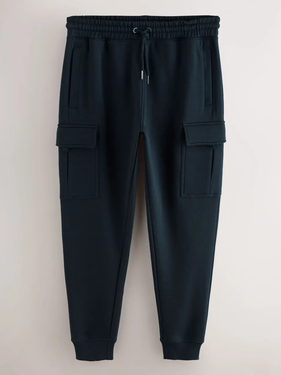 Navy Blue Slim Fit Slim Fit Brushback Heavyweight Cargo Joggers