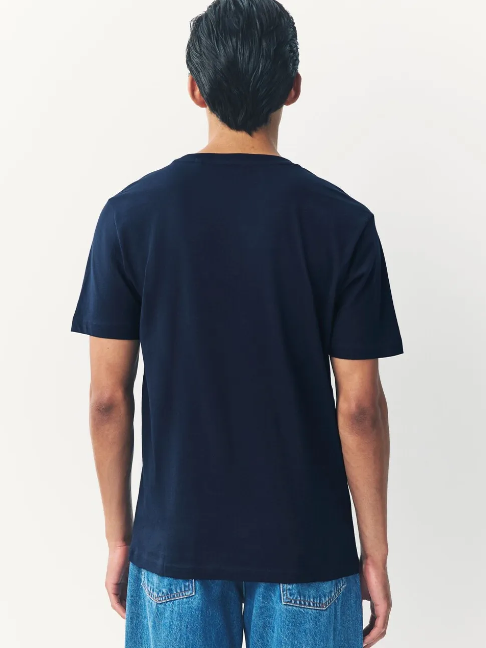 Navy Blue Slim Fit Stag T-Shirt
