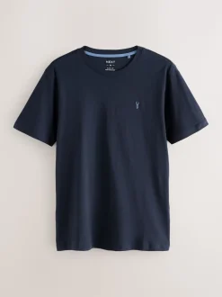 Navy Blue Slim Fit Stag T-Shirt