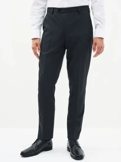 Navy Blue Slim Fit Stretch Smart Trousers