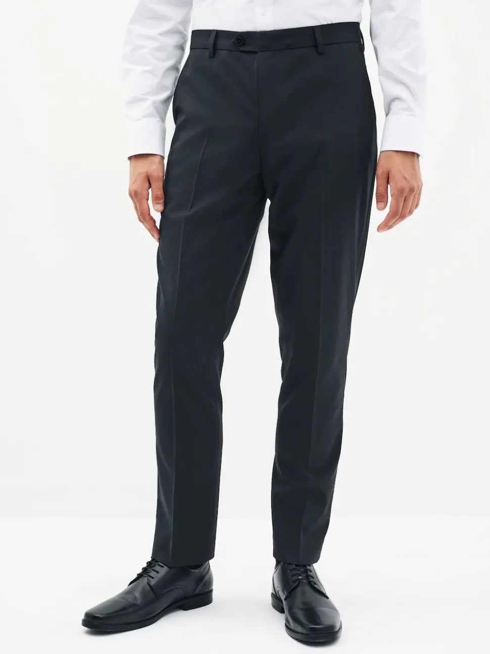 Navy Blue Slim Fit Stretch Smart Trousers