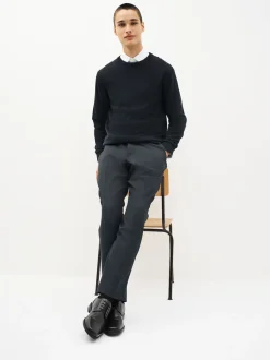 Navy Blue Slim Fit Stretch Smart Trousers