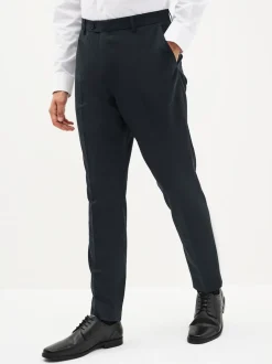 Navy Blue Slim Fit Stretch Smart Trousers