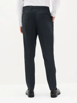Navy Blue Slim Fit Stretch Smart Trousers