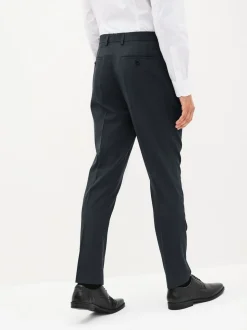 Navy Blue Slim Fit Stretch Smart Trousers