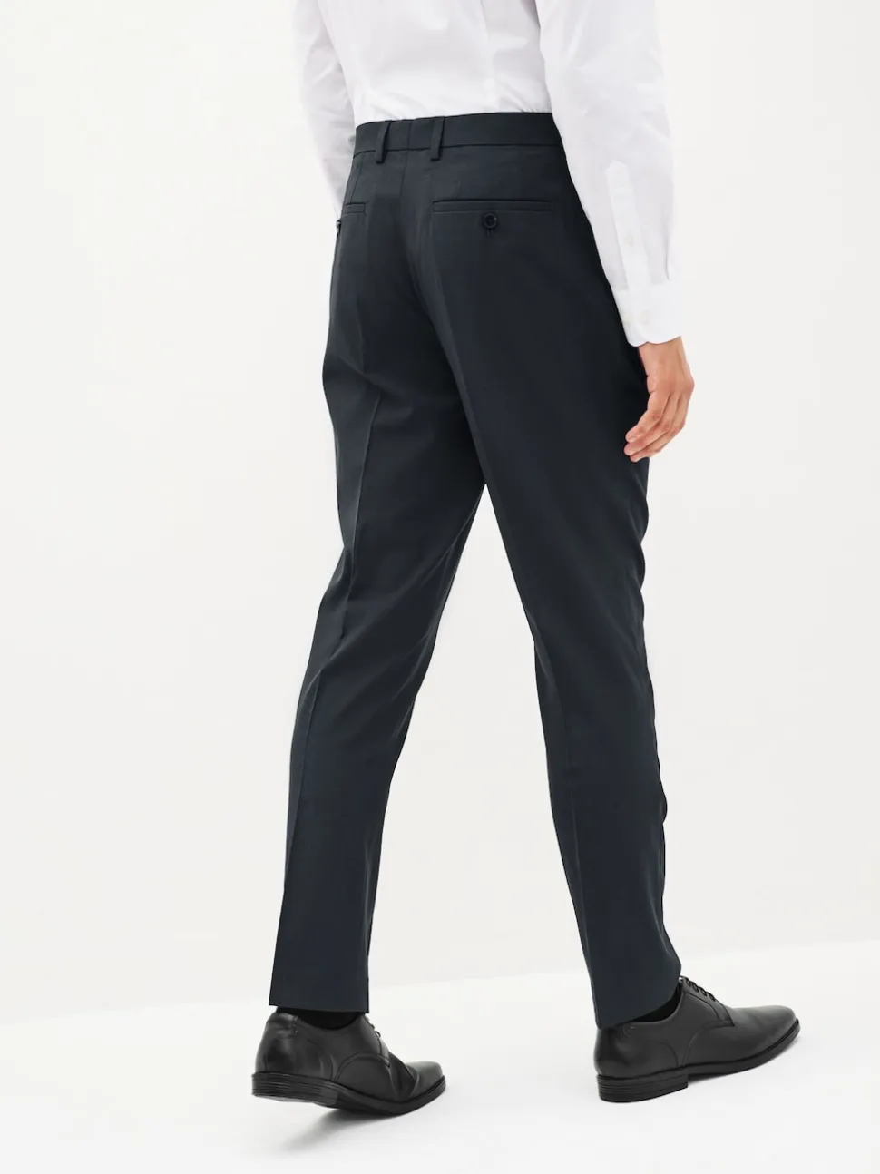 Navy Blue Slim Fit Stretch Smart Trousers