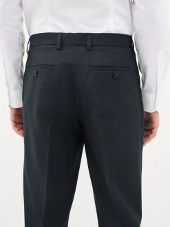 Navy Blue Slim Fit Stretch Smart Trousers