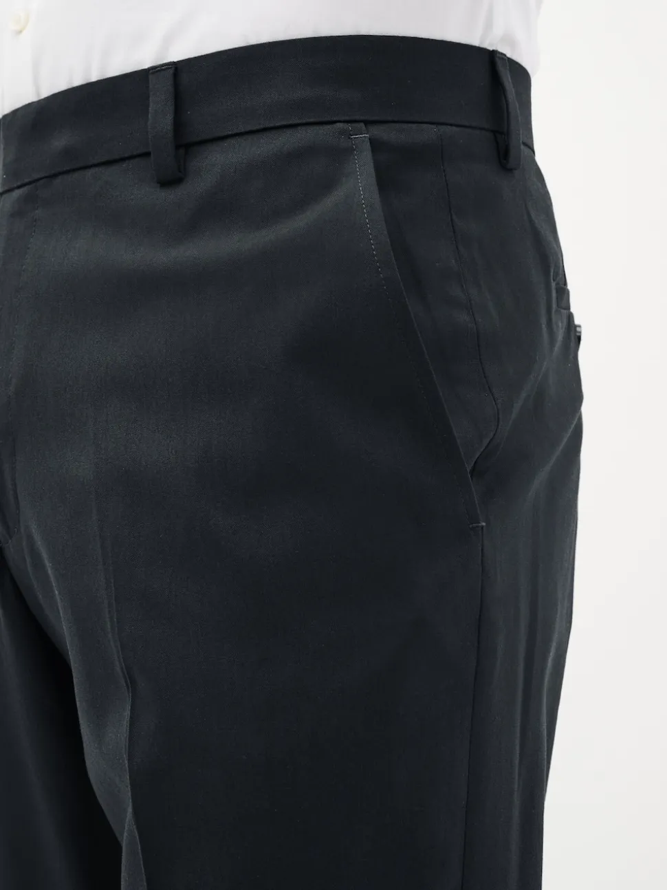 Navy Blue Slim Fit Stretch Smart Trousers