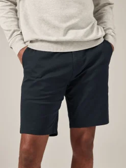 Navy Blue Slim Fit Stretch Chinos Shorts