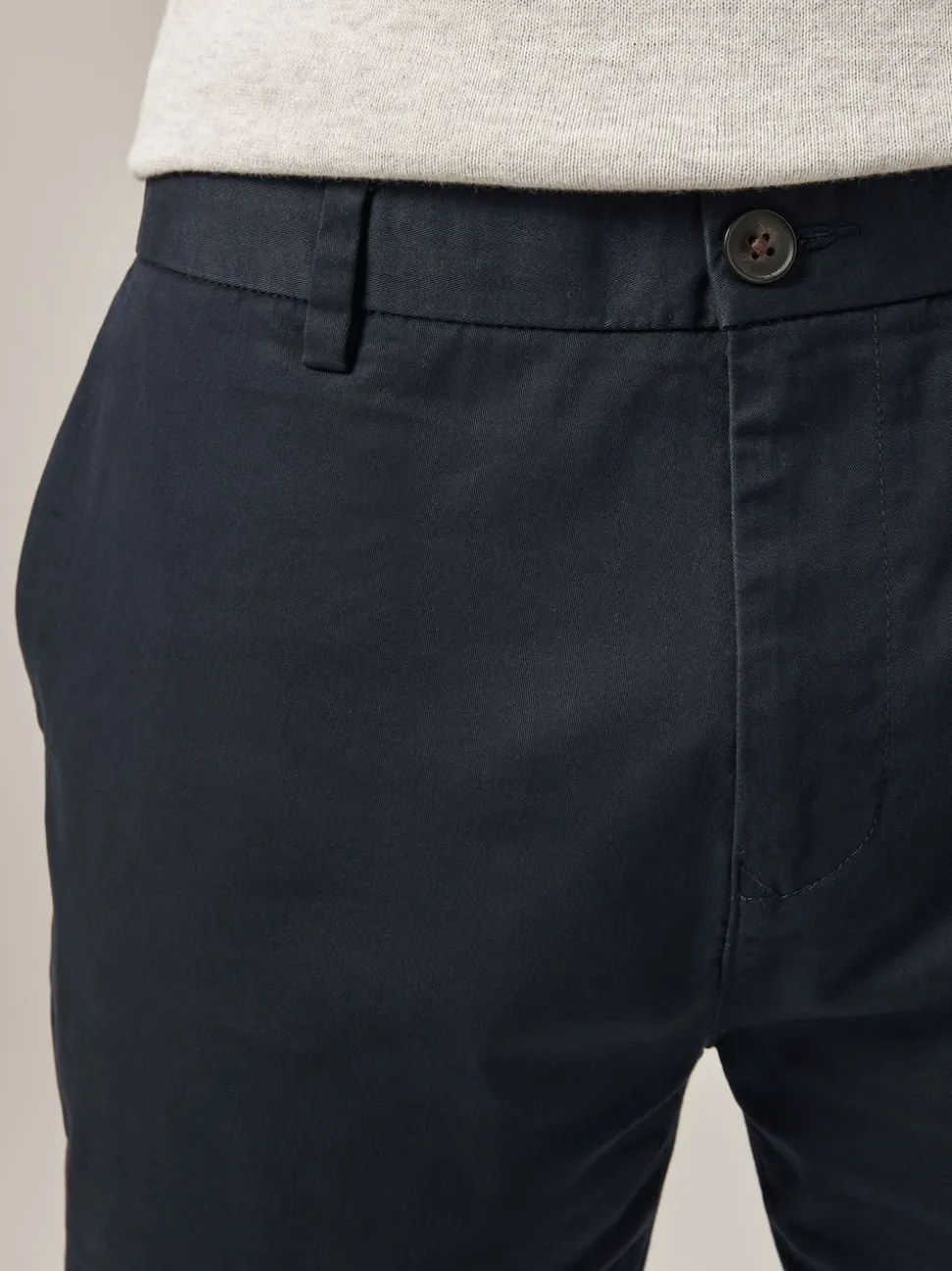 Navy Blue Slim Fit Stretch Chinos Shorts