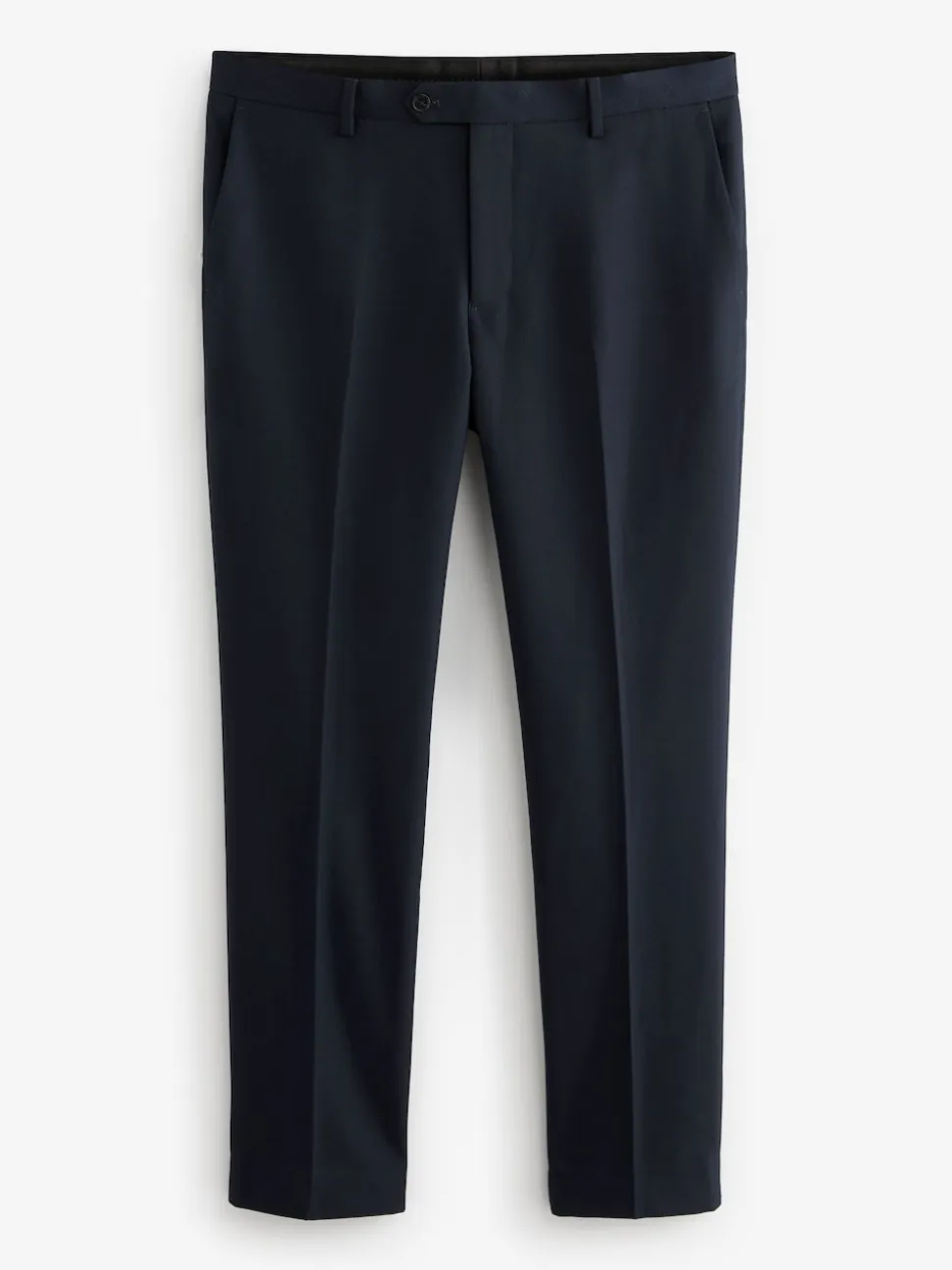 Navy Blue Slim Fit Textured Suit Trousers