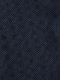 Navy Blue Slim Fit Textured Suit Trousers