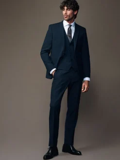 Navy Blue Slim Fit Two Button Suit Jacket