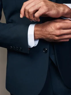 Navy Blue Slim Fit Two Button Suit Jacket