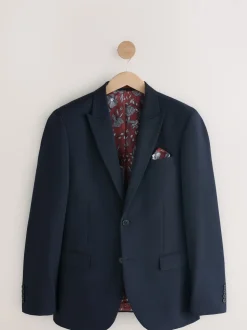 Navy Blue Slim Fit Two Button Suit Jacket