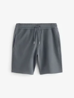 Navy Blue Slim Fit Zip Pocket Jersey Shorts