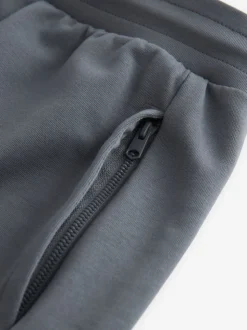 Navy Blue Slim Fit Zip Pocket Jersey Shorts