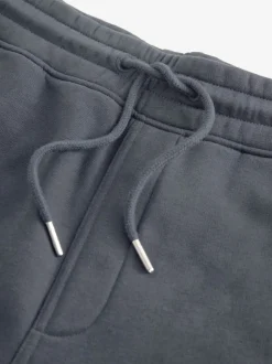 Navy Blue Slim Fit Zip Pocket Jersey Shorts