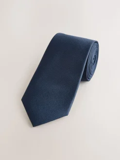 Navy Blue Slim Textured Tie