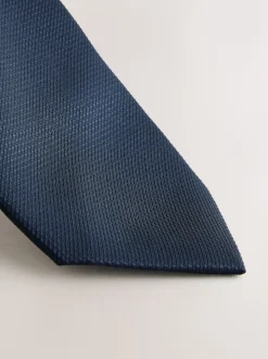 Navy Blue Slim Textured Tie
