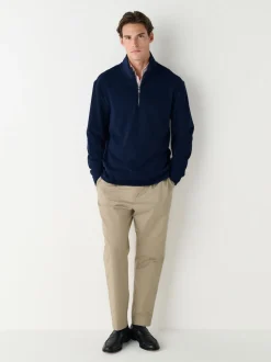 Navy Blue Soft Touch Quarter Zip Neck Fleece