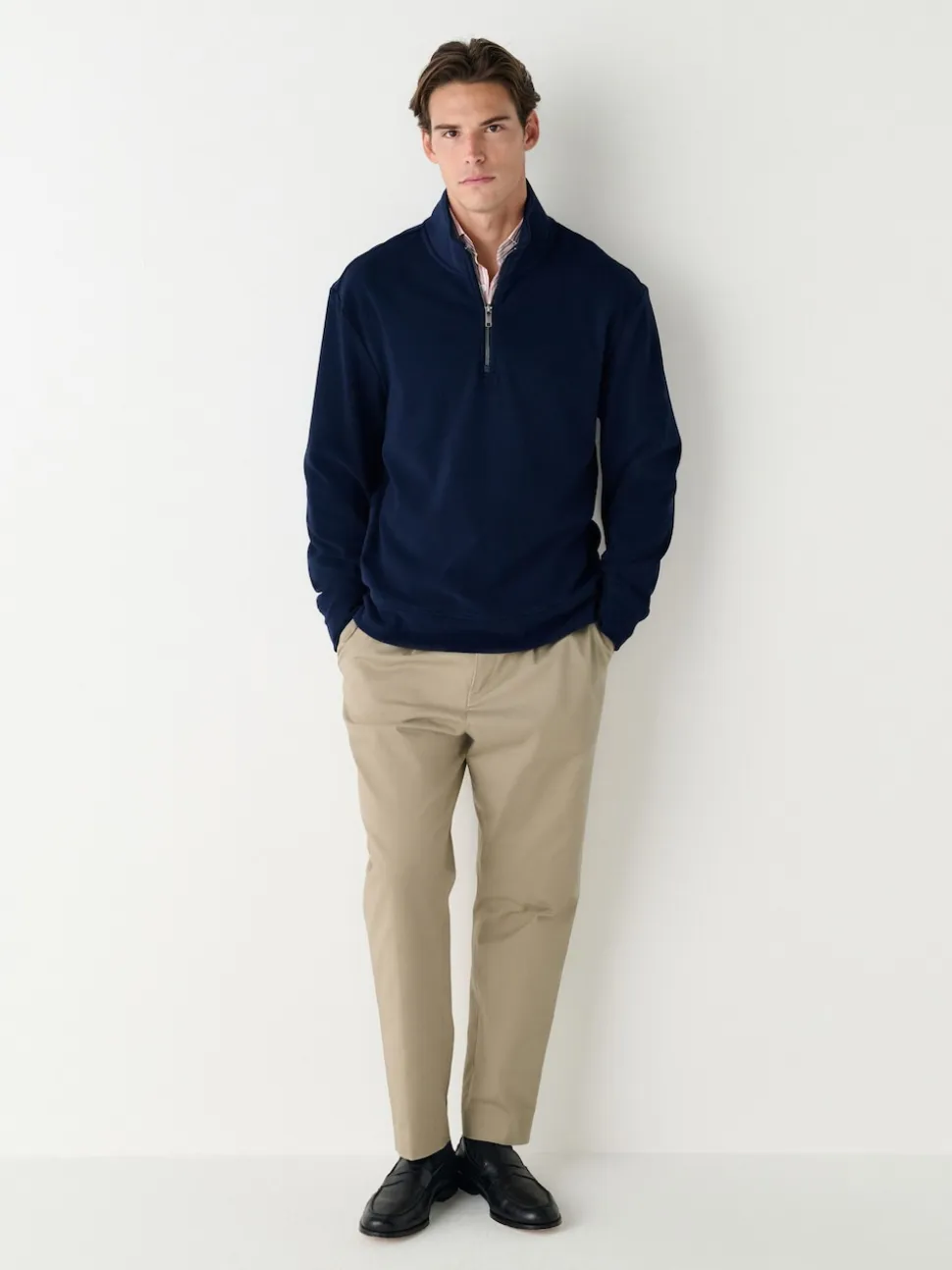 Navy Blue Soft Touch Quarter Zip Neck Fleece