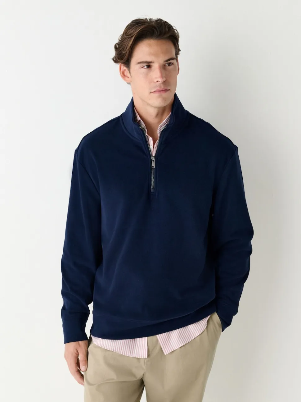 Navy Blue Soft Touch Quarter Zip Neck Fleece