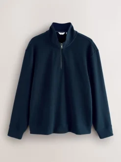 Navy Blue Soft Touch Quarter Zip Neck Fleece