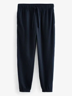 Navy Blue Soft Waffle Long Sleeve Pyjamas Set