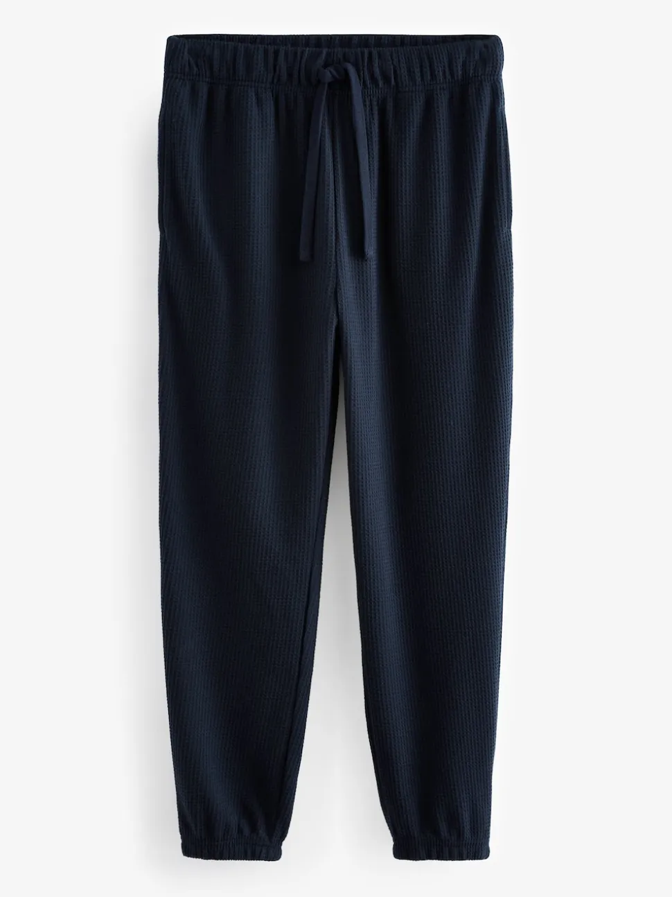 Navy Blue Soft Waffle Long Sleeve Pyjamas Set