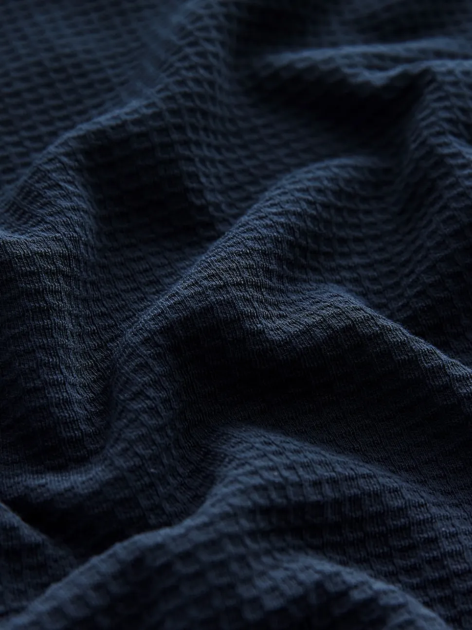 Navy Blue Soft Waffle Long Sleeve Pyjamas Set