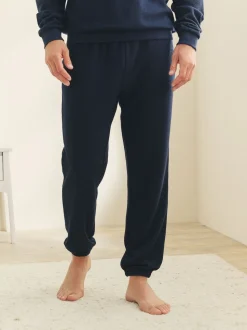 Navy Blue Soft Waffle Long Sleeve Pyjamas Set