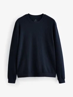 Navy Blue Soft Waffle Long Sleeve Pyjamas Set