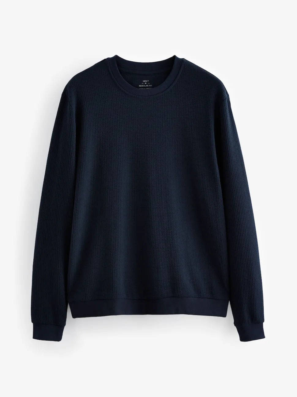 Navy Blue Soft Waffle Long Sleeve Pyjamas Set